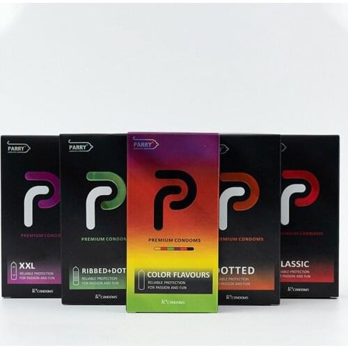 Parry Condoms 12pcs Set Has A Long Spike-like Stimulating Fruit-flavored Condom, Super High-quality Natural Latex