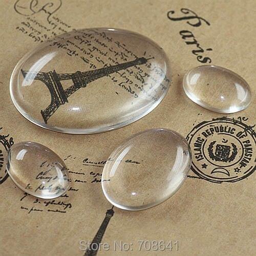 Clear Magnifying Glass Oval Dome CABS Cabochons Cameo Cover Flat Back fits for Cameo Settings DIY Jewelry Findings