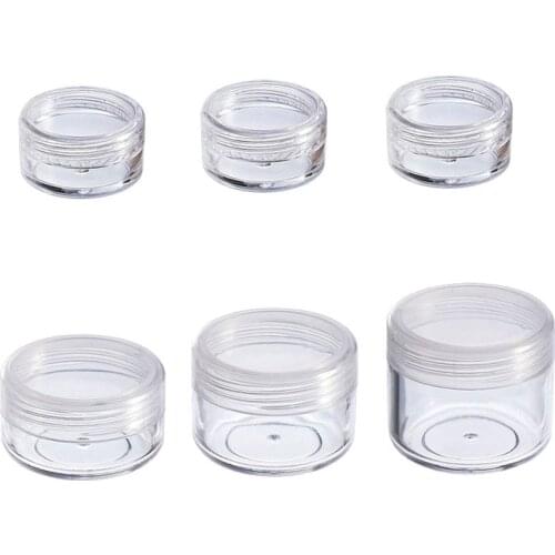 Refillable 2/3/5/10/15/20g Empty Plastic Makeup Nail Art Bead Storage Container Portable Cosmetic Cream Jar Pot Box Round Bottle