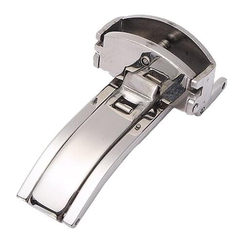 14mm 16mm 18mm 20mm New Butterfly Watch Band Deployment Buckle Folding Clasp Stainless Steel Strap for Leather Watches Band