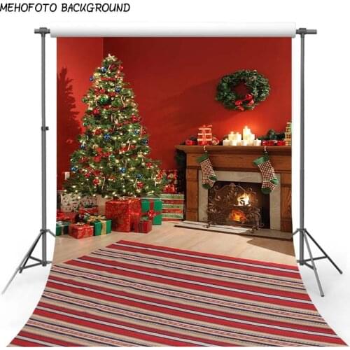 Christmas Background Backdrop Fireplace Tree Winter Snow Window Interior Baby Birthday Photography Background For Photo Studio