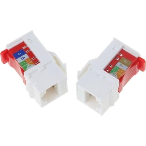 2Pcs CAT6 Network-Module Information Socket RJ45 Connector Adapter Keystone Jack Module Tool-free Connection