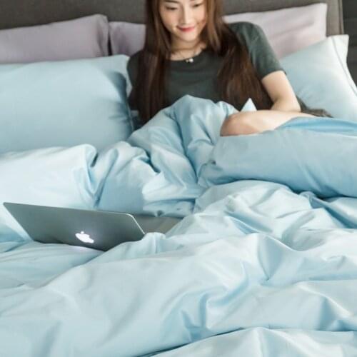 Blue Red Coffee 100S Egypt cotton Bedding set 4PCS KING QUEEN tribute silk Hotel Bed set Cotton bed linen bed sheet set 12 Color