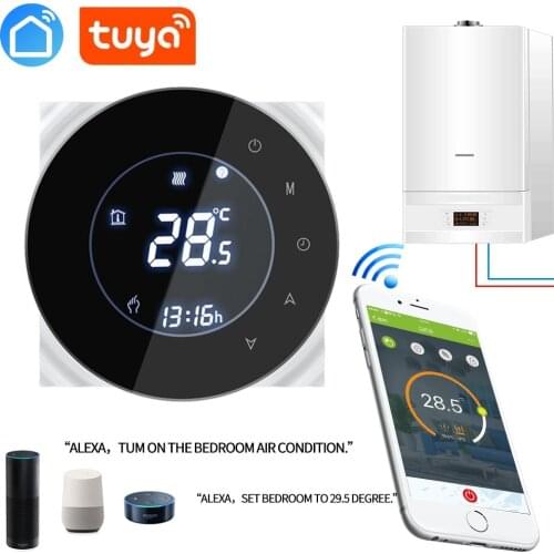 SMART TUYA Alexa Google Home Water/Gas Boiler Thermostat Backlight WIFI Weekly Programmableroom temperature controller 3A