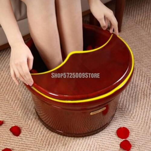 Thermal Insulation Foot Bucket Household Foot Bucket Wooden Foot Bucket Leg Massage Foot Bathtub Solid Wood Foot Bucket Wooden T