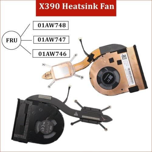 For Lenovo Thinkpad X390 Heatsink Fan FRU 01AW748 01AW747 01AW746 Copper TubeRadiator Fan