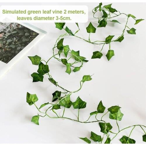 Green Leaf Rattan Artificial Garland Plants Vine Garland String LightUSB Powered Wedding Party Christmas Holiday Decoration