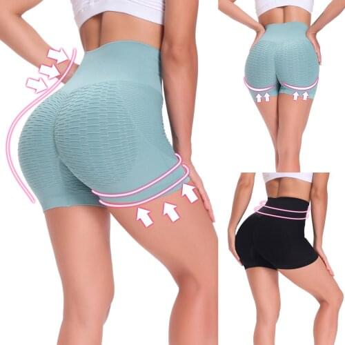 Women Scrunch Booty Yoga Shorts High Waist Tummy Control Ruched Butt Lift Push Up Fitness Gym Workout Activewear Women Shorts
