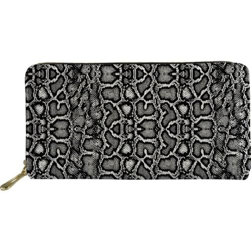 Luxury PU Leather Women Wallet Casual Snake Print Zip Around Phone Wallets Long Clutch Bag Stylish Ladies Card Holder Coin Purse