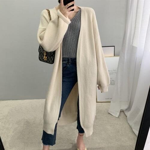 2019 Women Poncho Puff Sleeve Loose Knitted Sweater Coat Women Thick Cardigans Long Sweater Jumper Women Cape Casaco Feminino