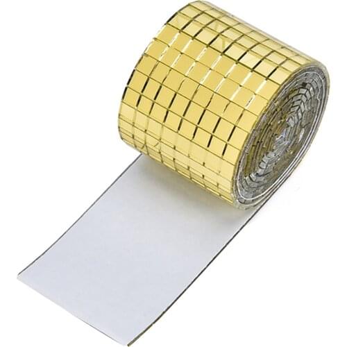 1 Roll Mirror Glass Mosaic Sticker Tiles Self Adhesive Wall Sticker Decal Home Decor In Stock