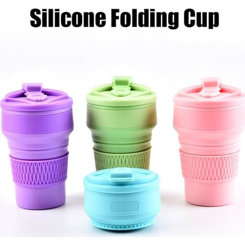 10 Pieces 350ml Collapsible Silicone Coffee Cup/Portable Outdoor Travel Drinking Cup Tea Cup