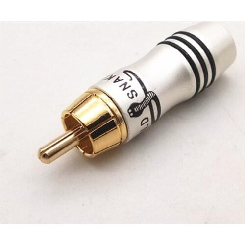 2Pcs/lot Snake Good Quality welding Gold Plated RCA Connector RCA Male plug adapter for Audio Vidiod Wire Connector plug