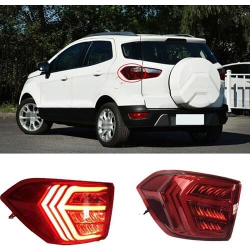 2Pcs LED TailLight For Ecosport 2013-2019 Tail Lights Fog lamp Rear Lamp DRL+Brake+Park+Signal Bulb Decoration Lamp