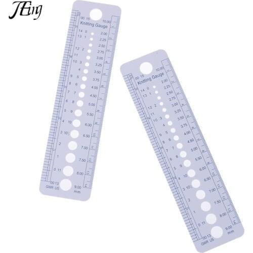 2pcs High Quality 14cm Sizer UK US Canada Sizes Knitting Needle Gauge Inch Sewing Ruler Tool Measure Sewing Tools
