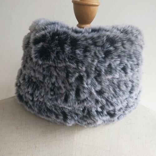 2019 Winter Faux Fur Warm Scarf Fashion Knitted Women Fur Scarves Ladies Knitting Headbands Fake Fur Head Warmer Female Winter