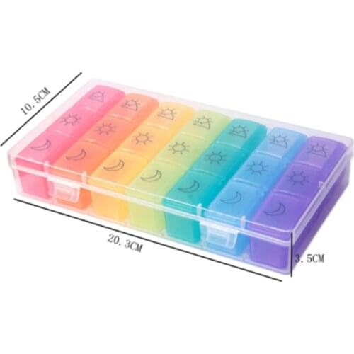 21 Grids Pill Box Days Weekly Pill Case Medicine Tablet Dispenser Organizer Pill Box Splitters Pill Storage Container 1PC