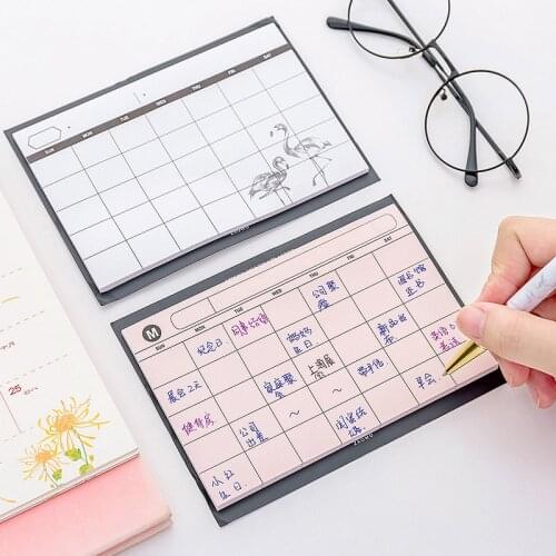 Summer Flamingo Monthly Paper Pad 30 Sheets 145*95mm DIY Monthly Planner Desk Agenda Gift School Office Supplies 365 planner