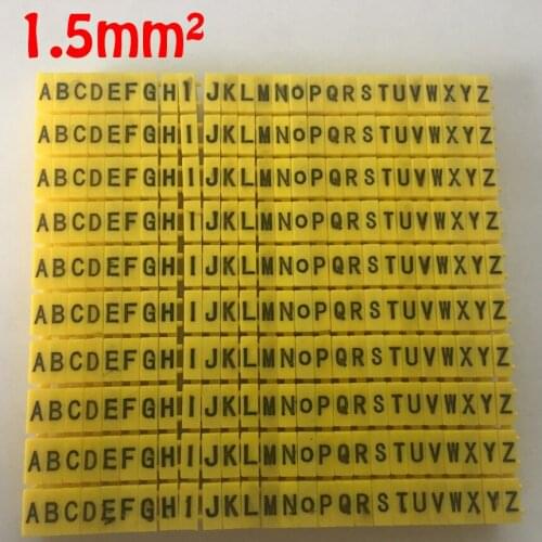 390pcs/Lot A-Z ABCDEFGHIJKLMNOPQRSTUVWXYZ English Letter 1.5mm2 CAT 6 Clip Network Ethernet Wire Number Label Tube Cable Marker