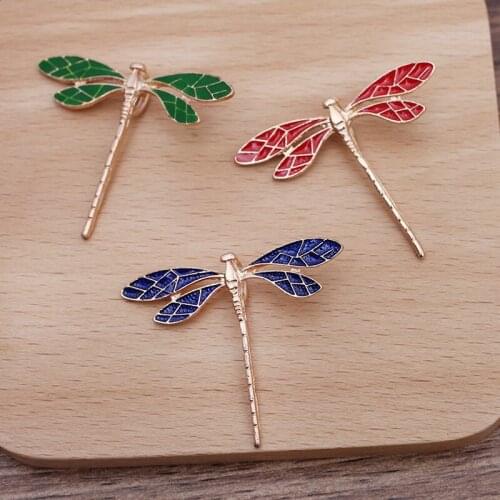 50 Pieces/Lot 43*36mm Metal Dragonfly Bridal Hair Accessories Step Shake Materials Diy Jewelry Making