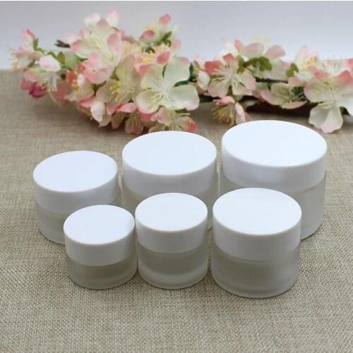 30G frosted glass cream jar,cream jar,Cosmetic Jar with cutting line silver lid ,Cosmetic Packaging,glass bottle
