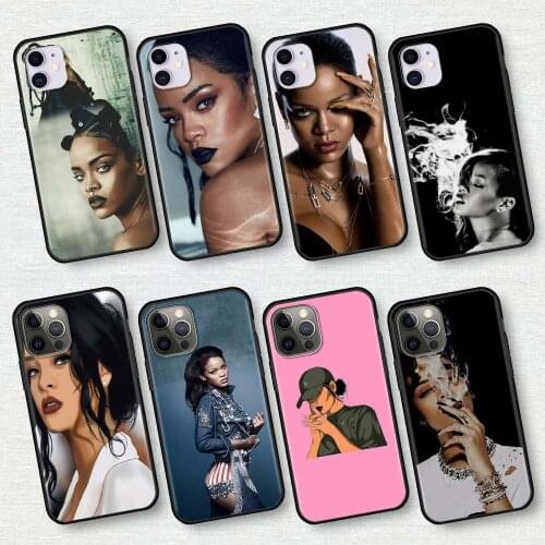 Singer Rihannas Cell Phone Case for iPhone 11 Pro 12 Mini XR X 7 8 6 6S Plus XS Max 5 5S SE TPU 2020 Cover Shell Coque