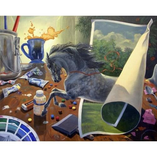 DIY Painting By Numbers Horse Out of the picture Kit Oil Picture By Numbers Wall Art Painting on Canvas Home Decoration Gift