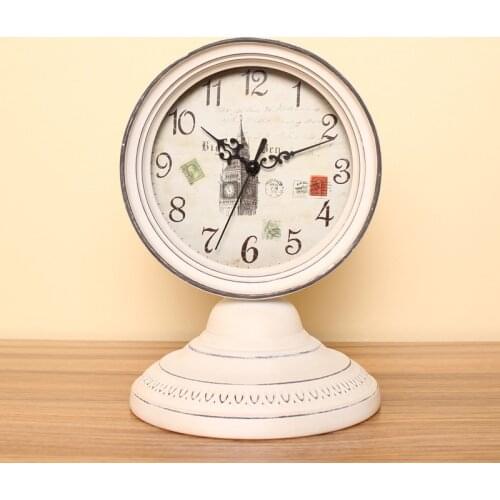6inch European Beautiful Clock Retro Fashion Large Living Room Sitting Mute Bedroom Clock Desktop Clock Clock