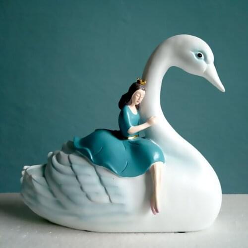 EUROPEAN RESIN SWAN PRINCESS PANDA BABY ORNAMENTS LIVINGROOM BEDROOM HOME ACCESSORIES CRAFTS HOTEL OFFICE FURNISHINGS DECORATION