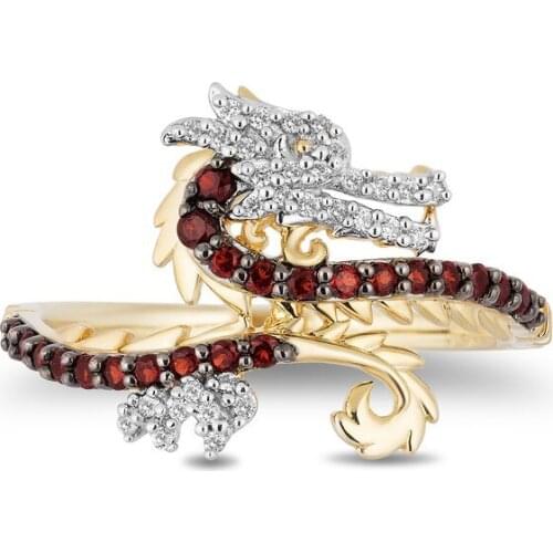 Personality Punk Vintage Crystal Filled Dragon Shaped Rings Chinese Unique Domineering Ring for Men Popular Jewelry Rings