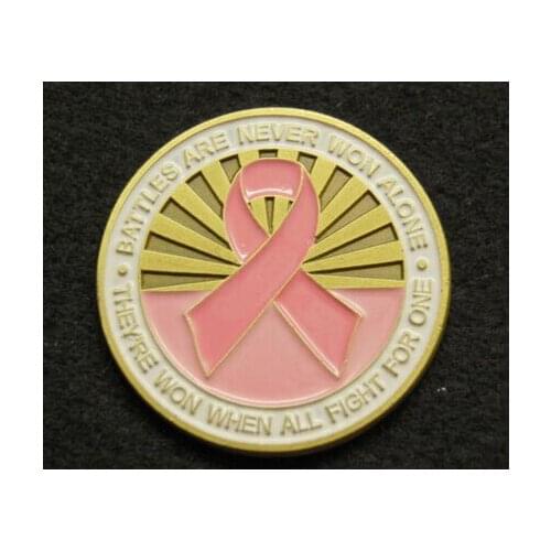Hot sales NEW 2014 BREAST CANCER AWARENESS 2 inch Collectable Challange Coin High quality low price Custom coins FH810206
