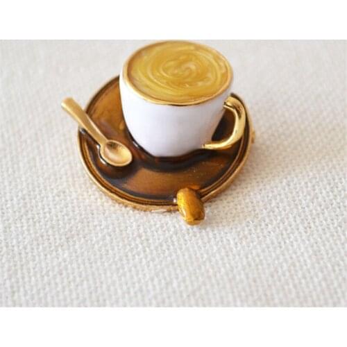 2020 new Japanese and Korean style coffee cups Creative Metal Enamel Personality Fashion Brooch accessories