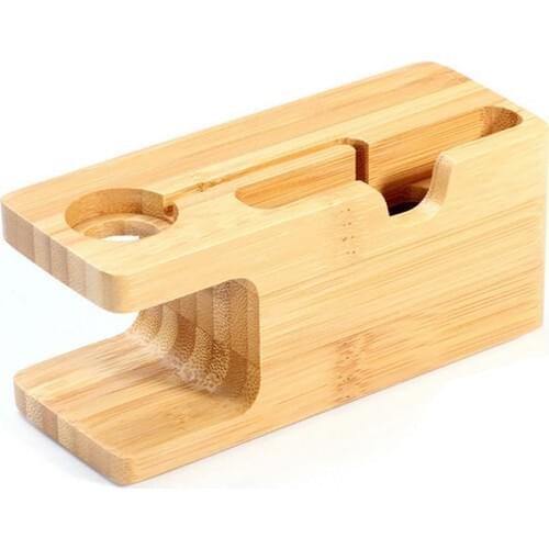 Microcase for Apple Watch And For iPhone Bamboo Desktop Dock Charger Stand