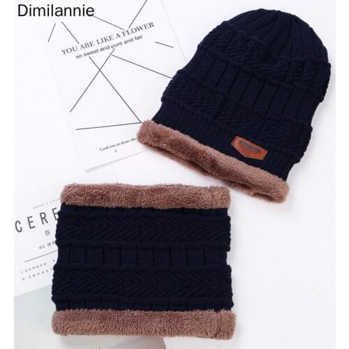 Mens winter hat 2019 fashion knitted black hats Fall Hat Thick and warm and Bonnet Skullies Beanie Soft Knitted Beanies Cotton