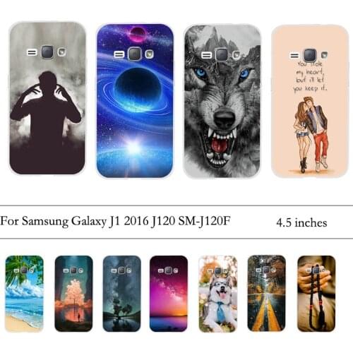 Soft TPU Case For Samsung Galaxy J1 2016 J120 J120F SM-J120F Back Cover 360 Full Protective Print Transparent Case Cover Animal
