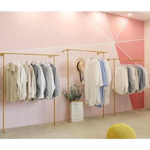 Floor-mounted display rack on the upper wall Clothing store special hanger for men and women wearing iron clothes rack