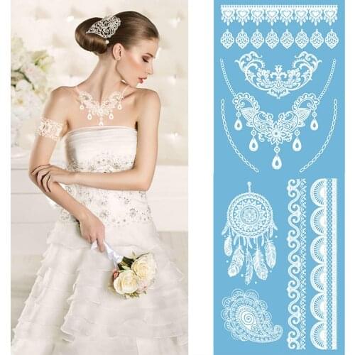 Wholesale Unique Design Wedding White Henna Tattoo Temporary Henna Tattoo Luxuriant Sexy Jewelry Body Tattoo 500pcs Free Shiping