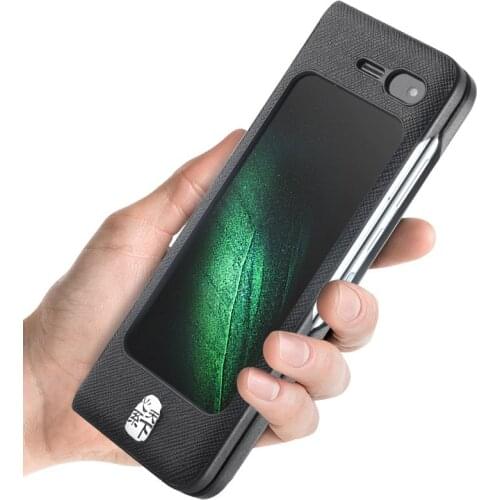 The first layer of cowhide leather case for samsung W20 fold f9000 cover case Business Split style Cross sheepskin Litchi