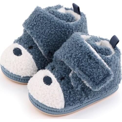 New Baby Shoes Socks Boy Girl Booties Winter Warm Animal Face Crawl Anti-slip Toddler Prewalkers Soft Infant Newborn Crib Shoes