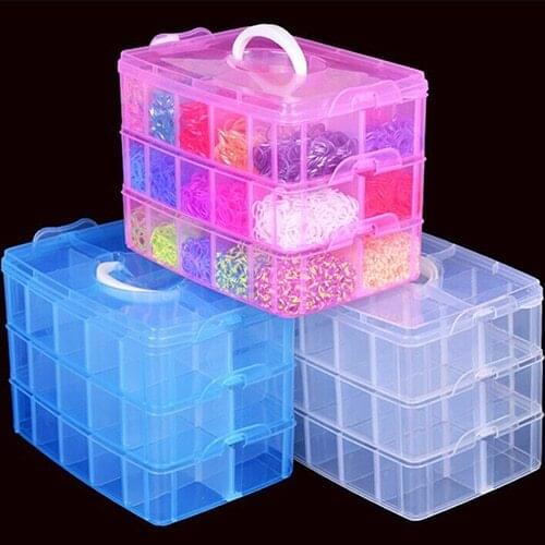 Plastic Craft Beads Jewellery Storage Organizer Compartment Tool Box Case