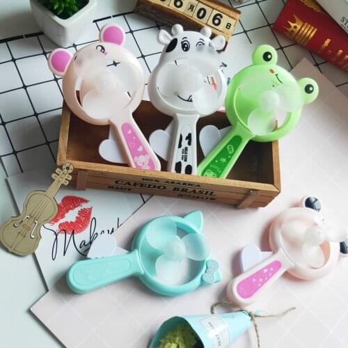1PCs Mini Portable Cartoon Cubs Hand Pressure Fan Page Manual Handheld Summer Mini Cooling Air Conditioner for Children Kids