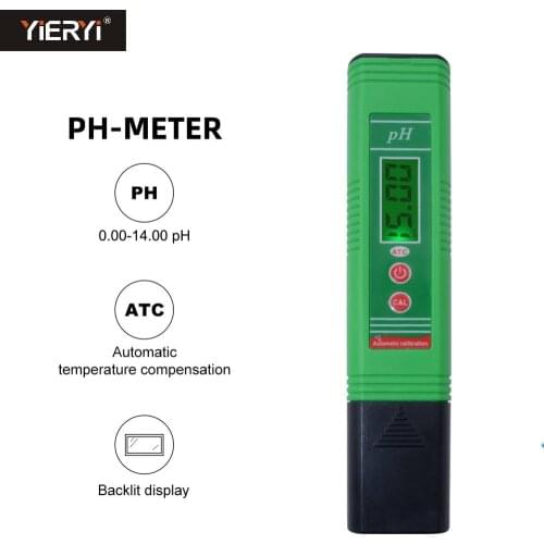 Yieryi Protable pH Meter With Automatic Temperature Compensation pH-006 Digital Quality Analysis Device for Aquarium Pool Water