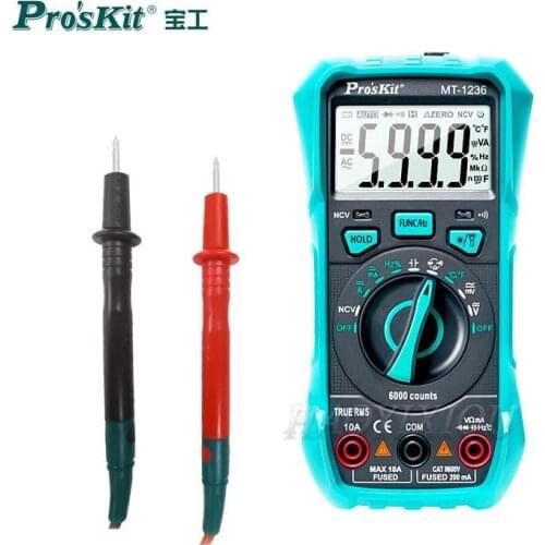 ProsKit MT-1236 3-5/6 True-RMS Digital Multimeter brand new multi-function multimeter For ACA ACV DCA DCV True RMS Measurment