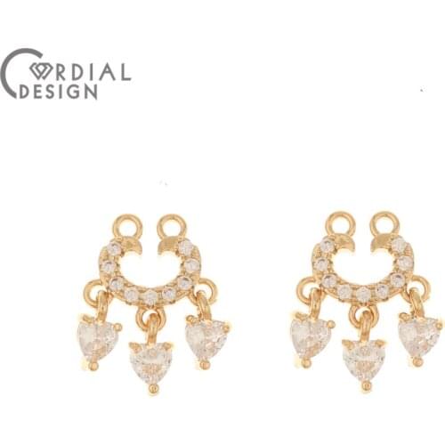 Cordial Design 50Pcs 13*17MM Jewelry Accessories/Pendant/Hand Made/Drop Shape/Earring Findings/DIY Making/CZ Charms For Necklace