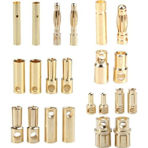 20 Pairs/lot Brushless Motor Banana Plug 6.0mm 6mm Golden Bullet Connector Plated for ESC Battery RC Helicopter Parts