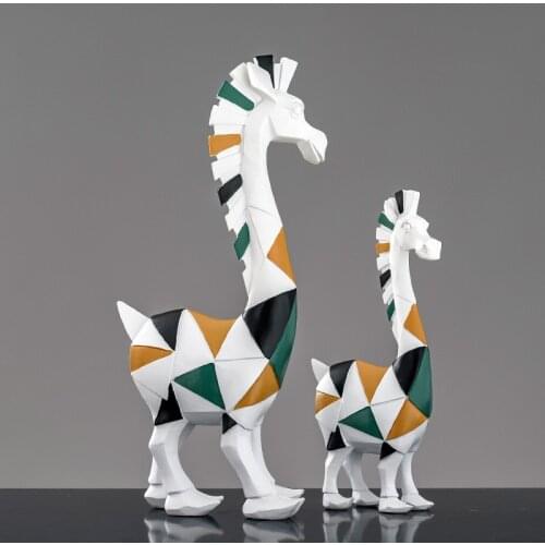 Nordic Modern Geometric Zebra Ornaments Creative Home Decoration Accessories Living Room TV Wine Cabinet Resin Crafts