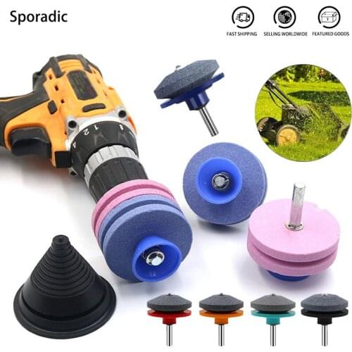 50mm Lawn Mower Sharpener Blade for Power Hand Drill Knife Sharpening Stone Grindstone Lawn Mower Grinding Garden Tool Parts