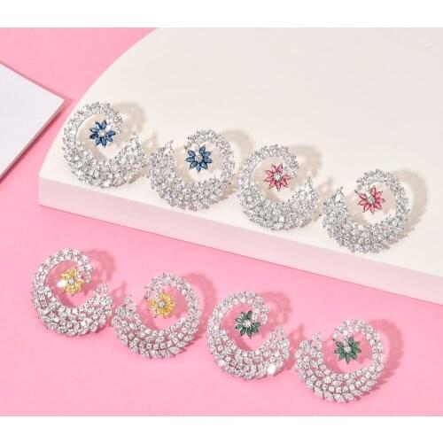 European and American fashion temperament AAA zircon earrings female/girl wedding party new bride jewelry gift ER-449