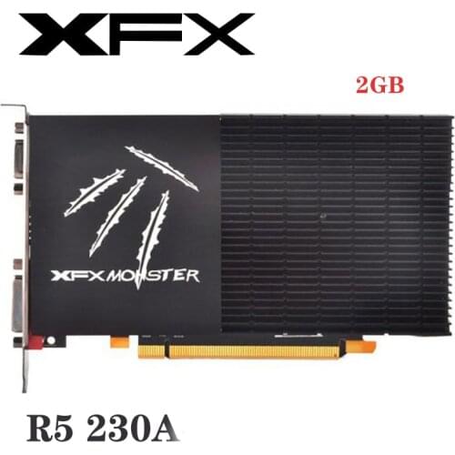 Original Used XFX Radeon R5 230A 2GB Video Cards GPU Radeon R5230A 2GB GDDR3 64bit Graphics Screen Cards Desktop Computer