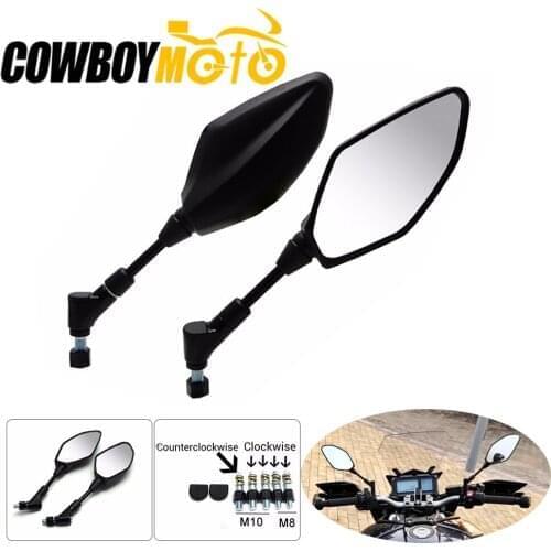 Motorcycle Rear View Side Mirrors 10mm 8mm For Yamaha MT07 MT09 MT10 MT-09 FZ-09 MT-07 FZ-07 MT-25 MT-03 2013 2014 2015 2016